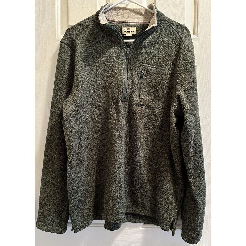 VTG Woolrich Half Zip Pullover Sweater, Green, Size Large